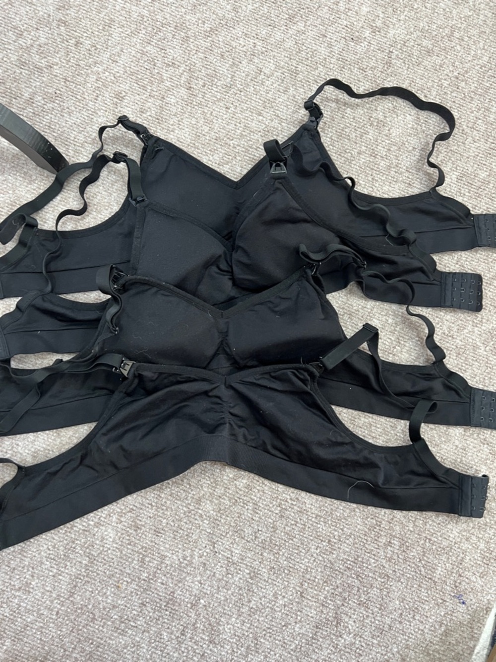 4 small Hofish nursing bras black